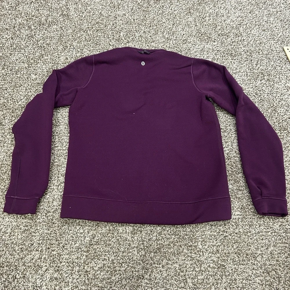 Lululemon Bordeaux Drama Cassis Burgundy Neoprene Fleece Pullover Crew Size 8